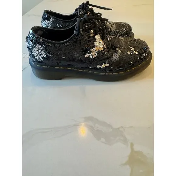 Doc Martens low top sequin lace ups - Picture 3 of 8